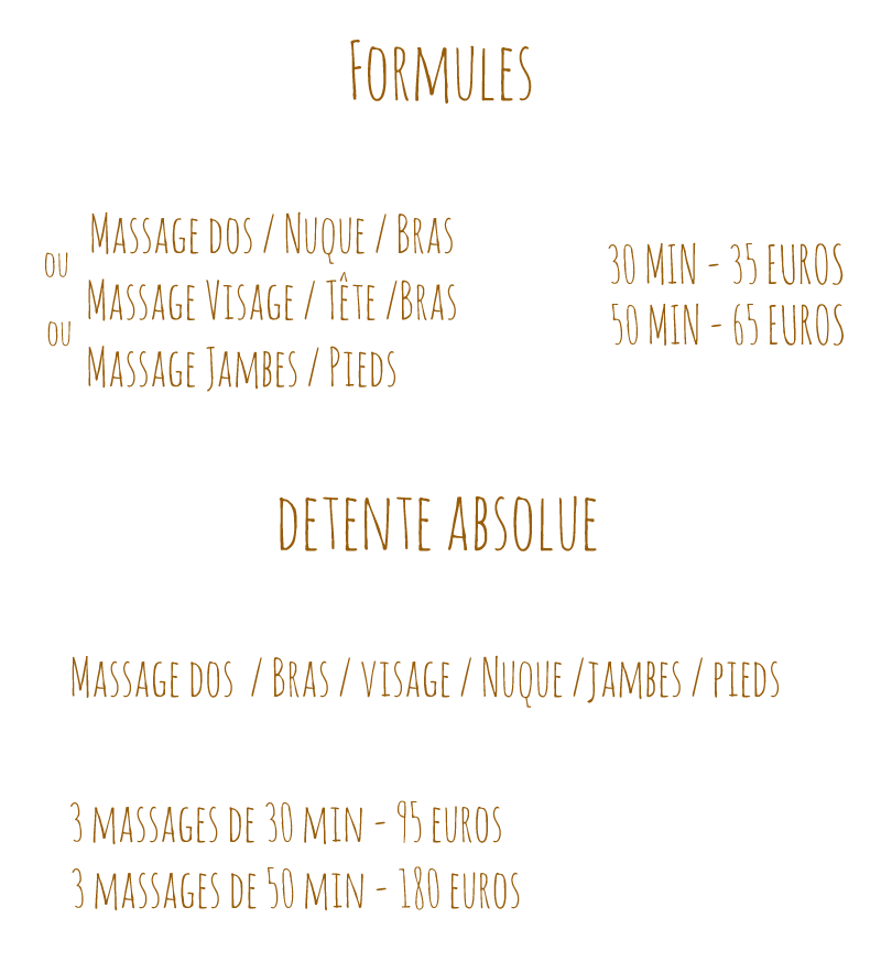 formules massage